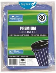 Cast Away Bin Liners Premium Blue 50 Pack 72-80 Litres 810 by 900 mm x 10