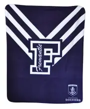 *NEW LARGE Licensed AFL Fremantle Dockers Freo Polar Fleece Throw Blanket Gift