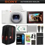 Sony ZV-1 II Vlog 4K Camera Content Creators & Vloggers White 2 Battery Bundle