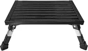 TRA Australia Black Single Folding Portable Caravan Step with Adjustable Legs