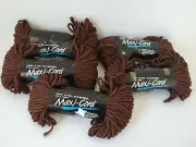[5] Maxi-Cord Macrame Brown Braid Craft Cord Rope 3.5 mm 50 yds NOS 35935