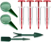 Mini Sowing Seed Dispenser, WADY 8pcs Mini Seed Spreader, Manual Seedlings Dibber and Widger Set, Small Handheld Garden Hand Seed Sower Planter Tool for Tiny Seeds Planting Vegetable, Flowers, Grass