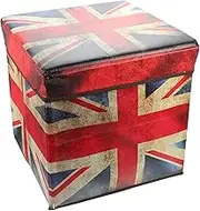 Flag Storage Box Storage Stool Ottoman Stool Foot Storage of Ottoman Stool Ottoman Bench Cube for Living Room Folding Flag MDF Child Toy