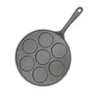 NNEAGS 23cm Cast Iron Takoyaki Fry Pan Octopus Balls Maker 7 Hole Cavities Grill