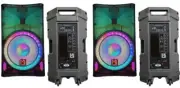 2 MR DJ PLED5200 PRO PA DJ 15" Portable Active Bluetooth/MP3/FM Radio Speaker