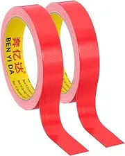 uxcell 0.8"x0.01" Bookbinding Tape, 22 Yard Total 2 Roll Cloth Bookbinding Repair Tape Book Binding Tape Self Adhesive for Repairing Old Books, Red