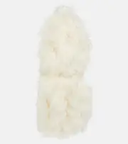[David Koma] David Koma Feather-trimmed cady minidress AU 14 white