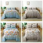 Boho Leaves Quilted Coverlet Sets Bedspread King Size Bedding Pillowcases Soft