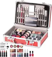 Makeup Set, Multi-Functional Makeup Case, Eyeshadow Kit, Blush Palette, Eyebrow Pencil, Lipstick Set, Nail Polish, Brush, For Women, Travel & Parties