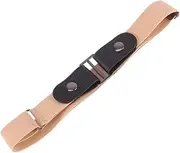 [ANDRESLAD] Khaki Stretch Belt Elastic No Buckle Waist Belt for Jeans and Pants Unisex Durable Design for Men Women Teens and Fashion Accessory for Everyday Wear