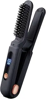 Cordless Hair Straightener Brush, 2 in 1 Hair Straightener and Curler, Portable Travel Hair Straightener, Fast Heating Flat Iron Comb 9.06x1.38x1.77 Inches for Home, Travel (Multicolor)