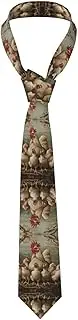 [YANYU] A Brood Of Chickens Print Men Necktie Classic And Stylish Ties For Business Weddings And Special Occasions, Black