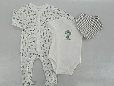 Infant Boys Starting Out $20 Coverall, Bodysuit & Bandana Bib Set Size 3 Months