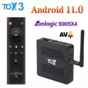 TOX3 Smart TV Box Android 11 4GB 32GB S905X4 Wifi 1000M BT4.1 AV1 Media Player