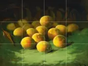PEACHES Tile Mural Kitchen Bathroom Wall Backsplash Art 24x18