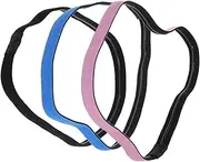[COOLHIYA] Unisex Yoga Running Headband Set 3 Pcs Elastic Thin Headbands Workout Sports Sweat Absorbing Hair Band for Men Women