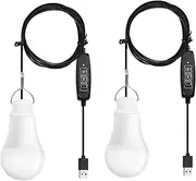 Taysing USB Light,USB Lamp,Camping Lights,7W Dimmable Hanging Portable Emergency Light Tent Lights for Power Station Solar Panel Charger Power Bank Power Outage Camping Outdoor Hurricane,2 Pack 3000K