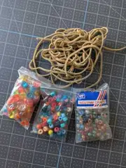 Pony Beads and Suede Leather Cord Set