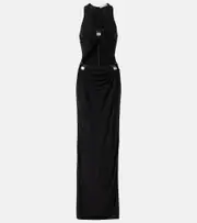 [Christopher Esber] Christopher Esber Duo Bezel Quartz jersey maxi dress AU 12 black