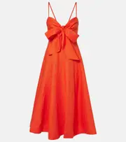 [Zimmermann] Zimmermann Crush bow-detail linen midi dress AU 14 red