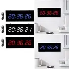 LED Digital Wall Clock Rectangular Alarm Clock Adjustable Brightness Wall
