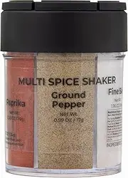 Kamenstein Round Multi Spice Container, Filled with Spices, 3.07 x 3.07 x 4.02 Inch