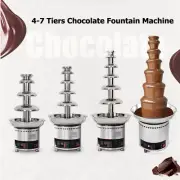 4-7 Tiers Fondue Celebration Wedding Birthday Heating Chocolate Fountain Machine
