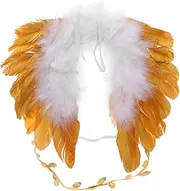 CONGARTENO 1 Set Angel Costume Accessories Wings Leaf Headband for Creative Photography Props for Parties and Celebrations