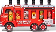 Thoughtfully Gourmet, Sound the Alarm Fire Truck Hot Sauce Gift Set, Flavours include Ghost Pepper, Cayenne, Chipotle Pepper, Mexican Style and More, Hot Sauce Collection, Set of 6