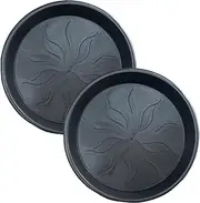 Plant Trays for Pots - 2X Plant Drip Trays Set | Round Thicken Balcony Planter Bottom Base Outdoor Planter Tray