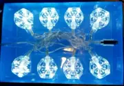 USB LED iPhone Charger Lighted Cord W/8 Snowflakes - Decorative Light String
