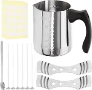 Tanstic 67Pcs Candle Making Kit, DIY Candles Craft Tools with 60Pcs Candle Wicks, 3-Hole Wicks Holder, Candle Wicks Sticker, Candle Make Pouring Pot and Mixing Spoon