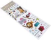 ANDRESLAD Animal Growth Chart Wall Decal Removable Height Sticker Cartoon Zoo Pattern Nursery Decor for Playroom Bedroom Easy to Apply Reposition Without Damage