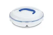 LocknLock Chip n Dip Snack Veggies Container 2.3L 32cm Round Divider Clear