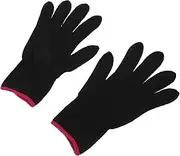 LIFKOME Heat Resistant Hair Styling Gloves Professional Mitts for Curling and Flat Hot Insulation for Left and Right Hands Reusable Heat Blocking Protection Black