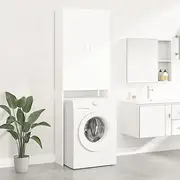 Washing Machine Cabinet White 64x25.5x190 cm,Washer & Dryer Accessories 29.77KG-808413