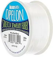 The Beadsmith Opelon Beading Cord – Stretch Jewelry Fiber – White Color, 0.7mm Diameter, 100-meter Spool – Jewelry Making Cord for Creating Necklaces, Bracelets, and DIY Crafts