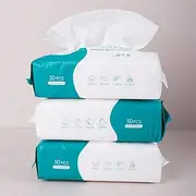 Reyoung, 100% Cotton Facial wipes, (150 Counts) 20 * 20CM Disposable Face Towel Lint Free, Dry Wet Use for Sensitive Skin, Facial Cleansing,Makeup Removing, Surface Cleaning