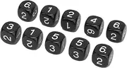 20PCS 6 Sided Number Dice Set, 16mm Round Corner Plastic Polyhedral Dice for Board Games Role Playing and Educational Use (Black)