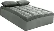 Royal Comfort Mattress Topper Underlay 800GSM Charcoal Bamboo Blend 45cm Skirt Soft Durable Luxury Comfort (Queen, Charcoal)