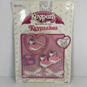 Rare 80s Keypers Keypsakes Princess the Swan Charms Hair Clips Keyper Keepsakes