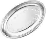 Ciieeo Stainless Steel Oval Pan Snacks Serving Platter Snack Tray Plates Dish Dessert Large Tiered Tray Fish Tray Breakfast Tray Practical Pastry Plate Fruit Dinner Plate Silver
