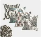Fern Leaves Jacquard Fabric Cushion Cover Home Decor Square 45×45cm
