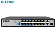 D-Link 18-Port PoE Switch w/ 16 Long Reach 250m PoE Ports & 2 Gigabit Uplink Ports