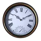 Outdoor Wall Clock with Temperature Display Waterproof Clock Thermometer Decors
