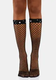 Say So Pearl Fishnet Socks