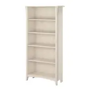 Maestro Furniture Salinas Stockton 5 Shelf Bookcase Display Storage Cabinet - Antique White