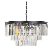 Serene Modern Pendant Hanging Lamp Light Metal Crystal Clear Black
