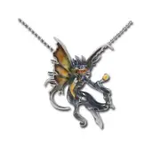 SUNSTONE Fairy Necklace Sun Stone Faerie Pendant Amy Brown fantasy art jewelry