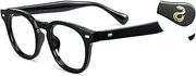 [Cyxus] Snake Zodiac Glasses for Men Women with Blue Light Blocking UV Protection Trendy Panto Eyeglasses for any occasion （8155T01 Black）